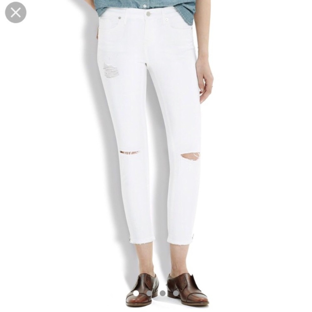 madewell distressed white jeans